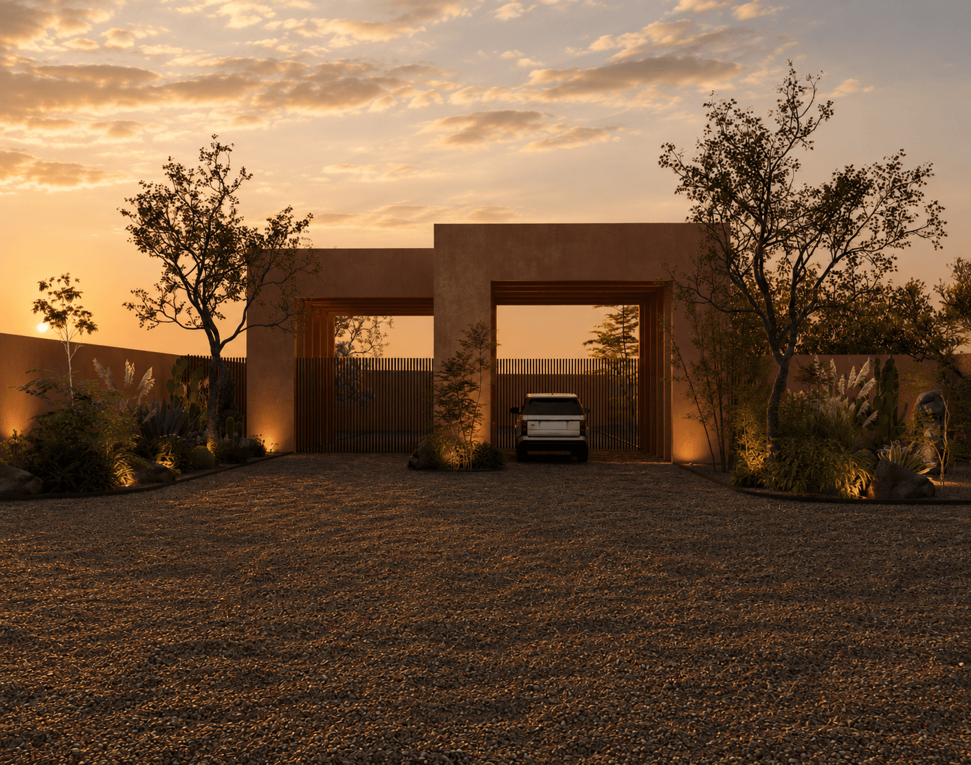 Render de acceso principal al desarrollo