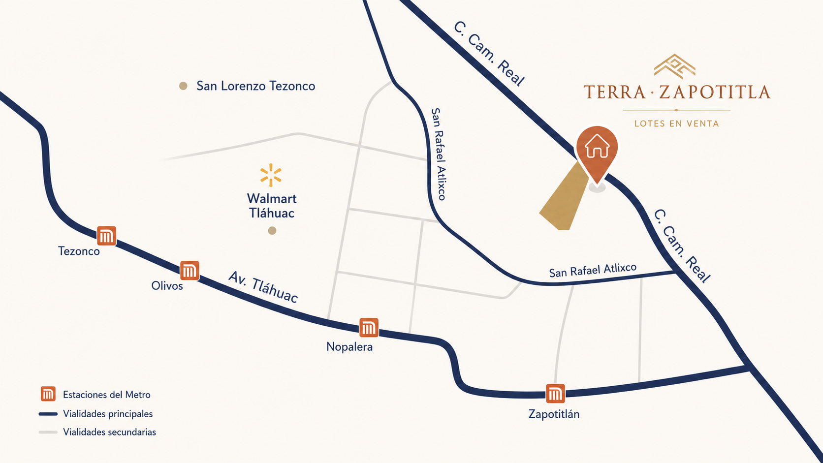 Mapa ilustrado de ubicación de TERRA : ZAPOTITLA en Tláhuac